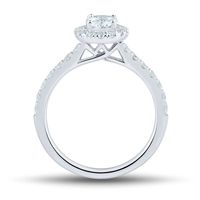 Lab Grown Diamond Oval Halo Engagement Ring 14K White Gold (1 1/4 ct. tw.)