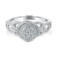 1/2 ct. tw. Diamond Halo Ring 10K White Gold