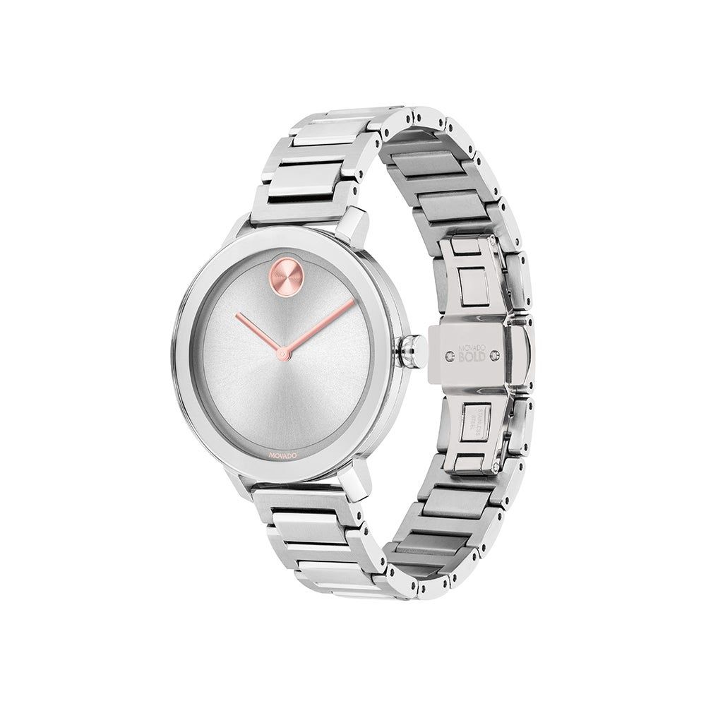 Evolution Women's Watch in Stainless Steel with Rose-Tone Accents, 34mm