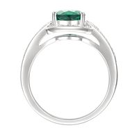 Pear-Shaped Lab-Created Emerald Earring, Pendant & Ring Set Sterling Silver
