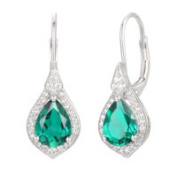 Pear-Shaped Lab-Created Emerald Earring, Pendant & Ring Set Sterling Silver