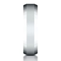 Men's Bevel Edge Band 10K White Gold, 6MM