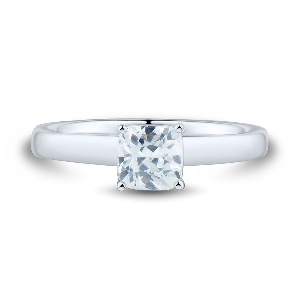 ct. tw. Lab Grown Diamond Solitaire Engagement Ring 14K White Gold