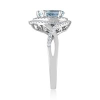 Aquamarine & 1/3 ct. tw. Diamond Ring in 14K White Gold