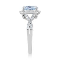Aquamarine & 3/8 ct. tw. Diamond Ring 14K White Gold