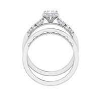 Helzberg Limited Edition 3/4 ct. tw. Diamond Halo Engagement Ring Set 14K White Gold