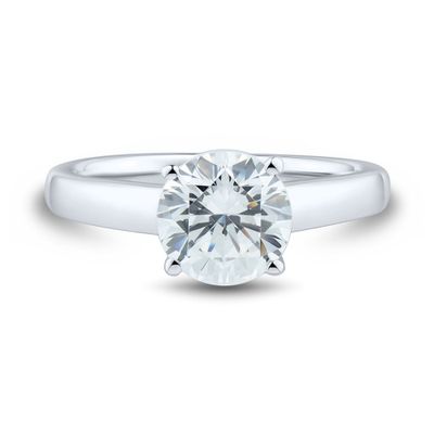 lab grown diamond round solitaire engagement ring 14k white gold (2 ct.)