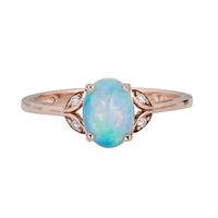 Ethiopian Opal & Diamond Ring 10K Rose Gold