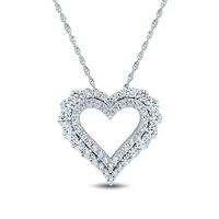 1 1/4 ct. tw. Lab Grown Diamond Heart Pendant in 14K White Gold