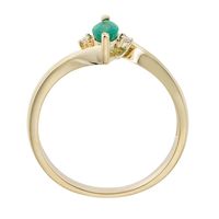Emerald & Diamond Ring 10K Yellow Gold