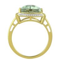 Amethyst & Diamond Ring 10K yellow Gold