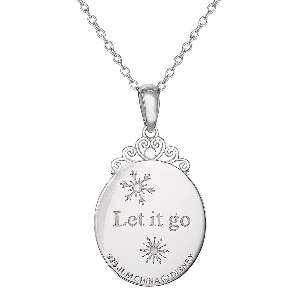 Children's Clear Crystal Frozen Elsa Pendant in Sterling Silver