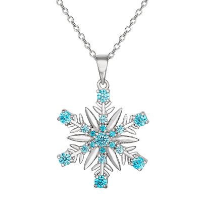 Children's Frozen Snowflake Pendant in Sterling Silver