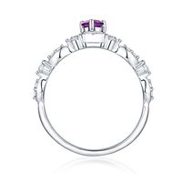 Amethyst & Lab-Created White Sapphire Ring Sterling Silver