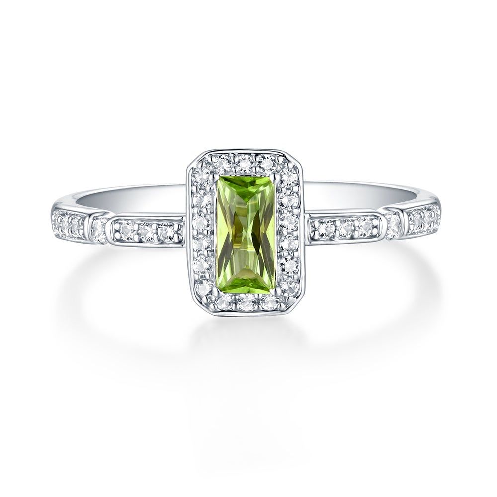 Peridot & Lab-Created White Sapphire Ring Sterling Silver