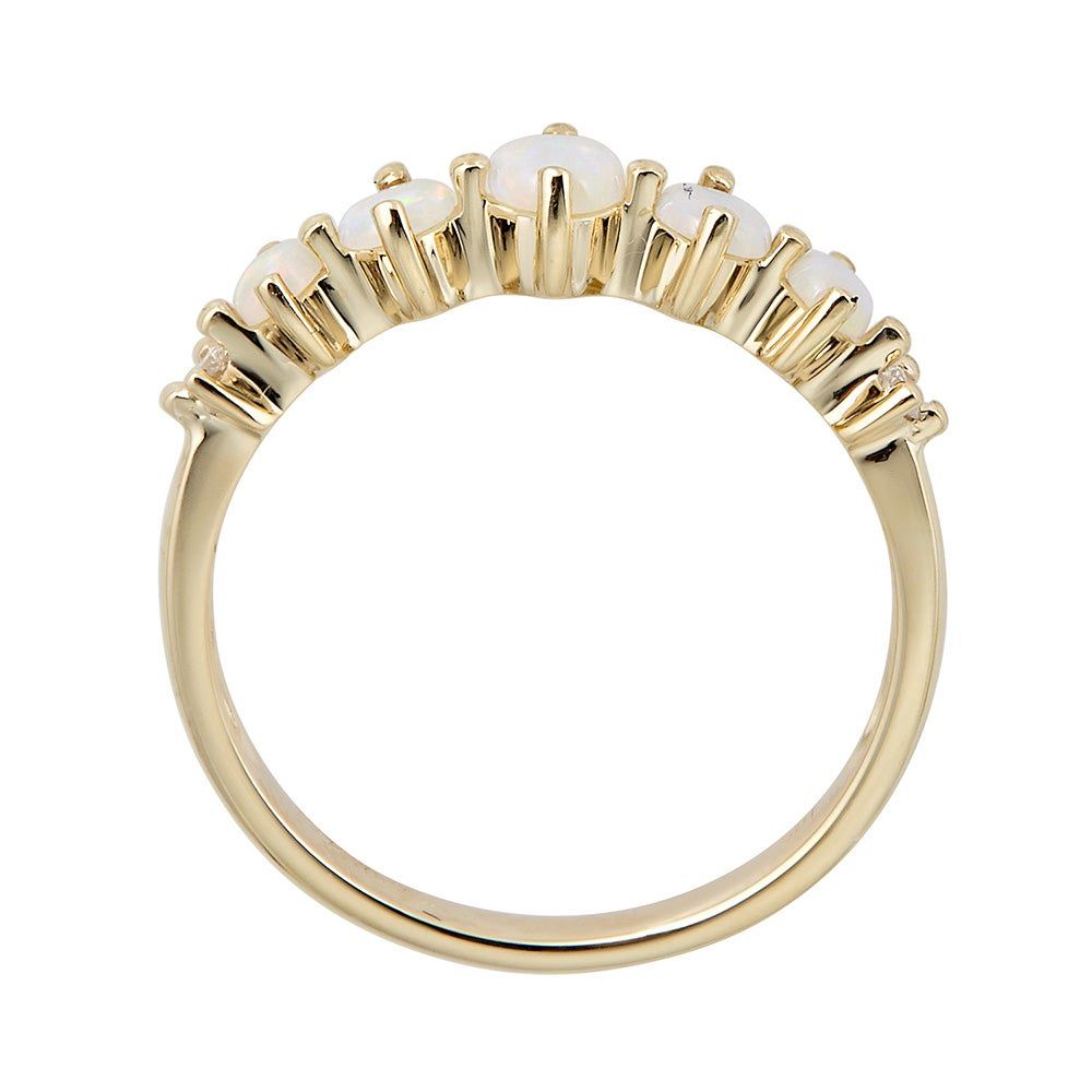 Opal & Diamond Ring 10K Yellow Gold