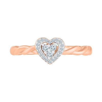 1/8 ct. tw. Diamond Heart Promise Ring 14K Rose Gold