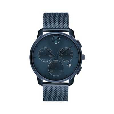 Mesh Men's Watch in Blue Ion-Plated Stainless Steel, 42mm