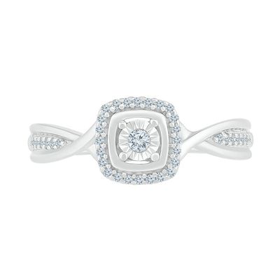 1/ ct. tw. Diamond Halo Promise Ring Sterling Silver
