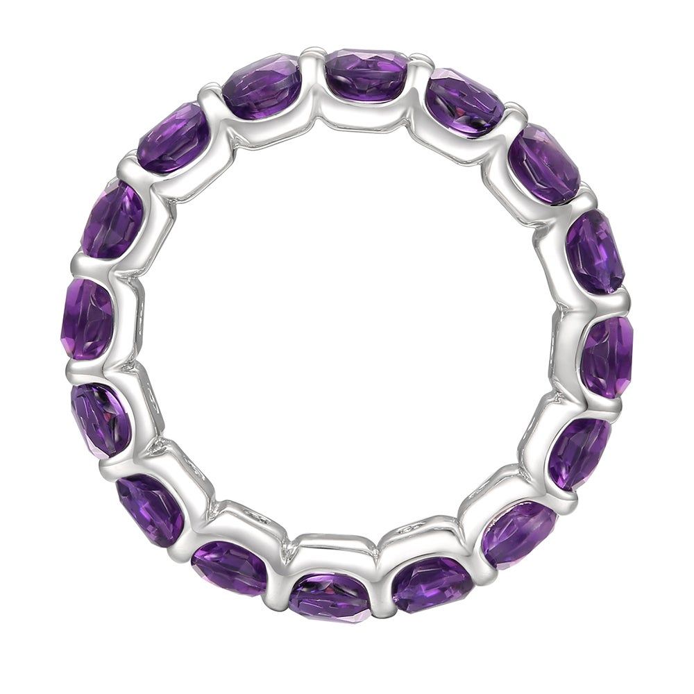 Amethyst Eternity Stack Ring in Sterling Silver