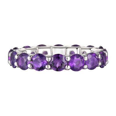 Amethyst Eternity Stack Ring in Sterling Silver