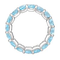 Blue Topaz Eternity Stack Ring in Sterling Silver