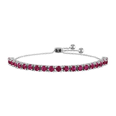 Lab-Created Ruby Bolo Bracelet in Sterling Silver
