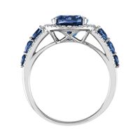 Blue & Violet Topaz Ring 10K White Gold