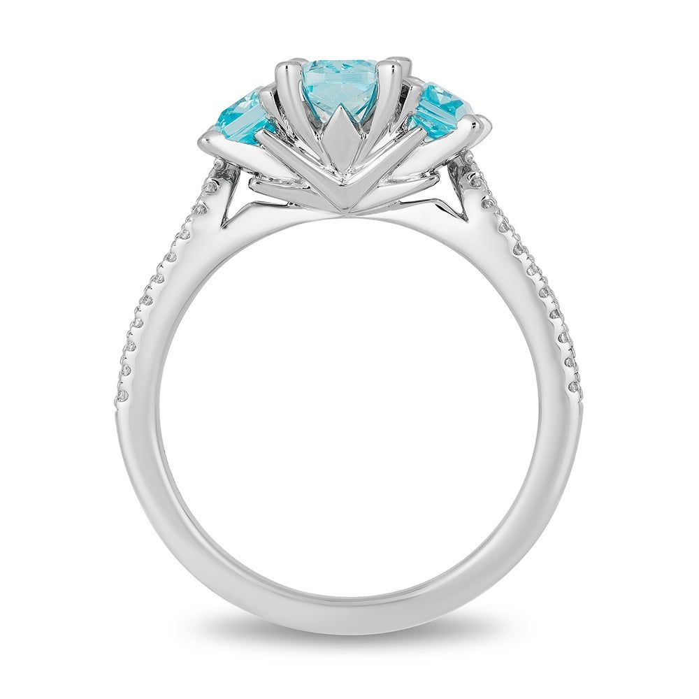 Enchanted Disney Blue Topaz & 1/8 ct. tw. Diamond Elsa Ring Sterling Silver