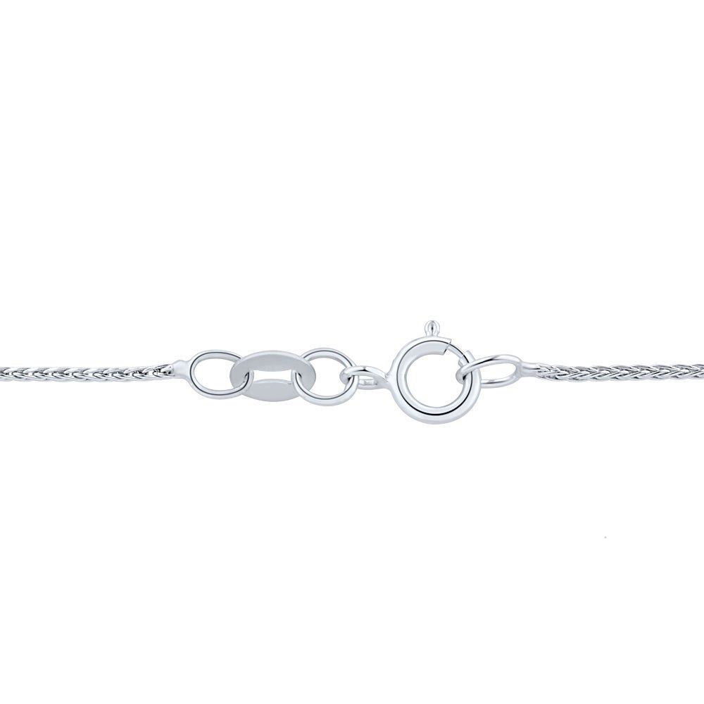 Round Hollow Wheat Chain in 14K White Gold, 18"