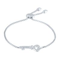 Rhythm & Muse™ Lab-Created White Sapphire Key Bolo Bracelet in Sterling Silver