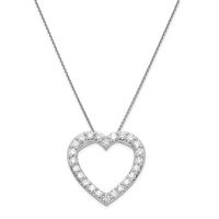 1 3/8 ct. tw. Diamond Heart Pendant 14K White Gold