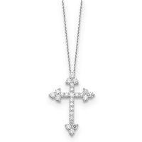 ct. tw. Lab Grown Diamond Cross Pendant in 14K White Gold