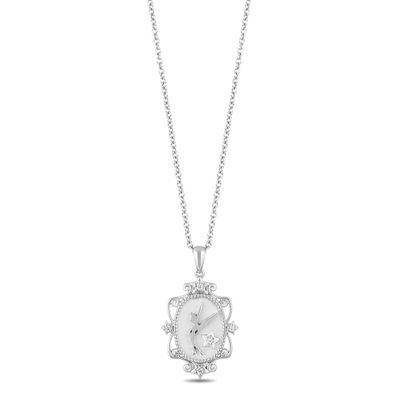 Enchanted Disney Diamond Tinkerbell Pendant in Sterling Silver