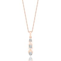 1/3 ct. tw. Diamond Drop Pendant in 10K Rose Gold