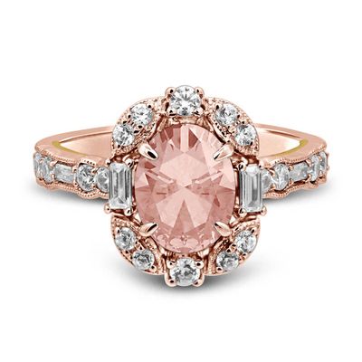 Blake Morganite & Diamond Engagement Ring 14K Rose Gold (3/4 ct. tw.)