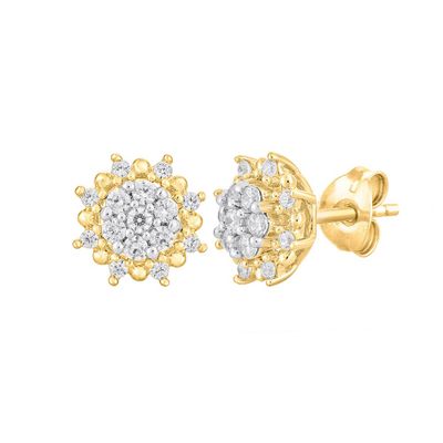 3/8 ct. tw. Diamond Earrings in 10K White & Yellow Gold