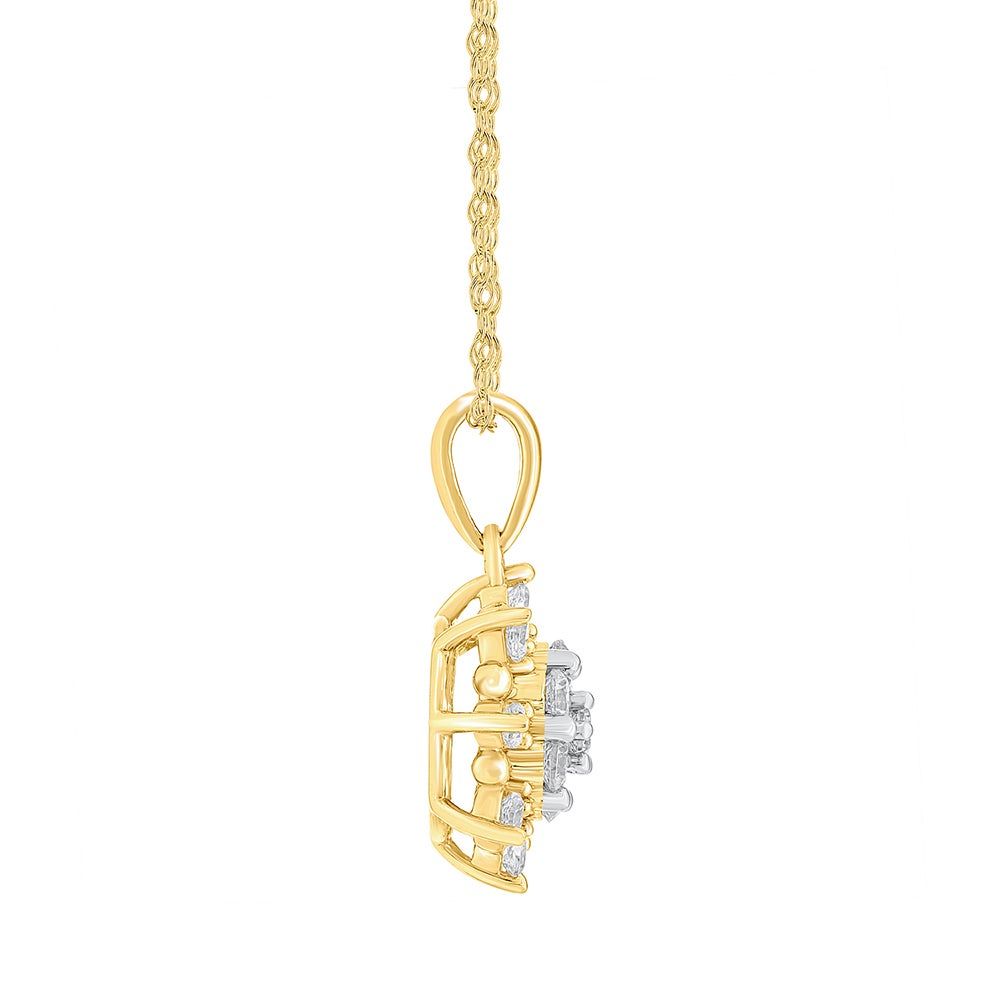 3/8 ct. tw. Diamond Pendant in 10K White & Yellow Gold