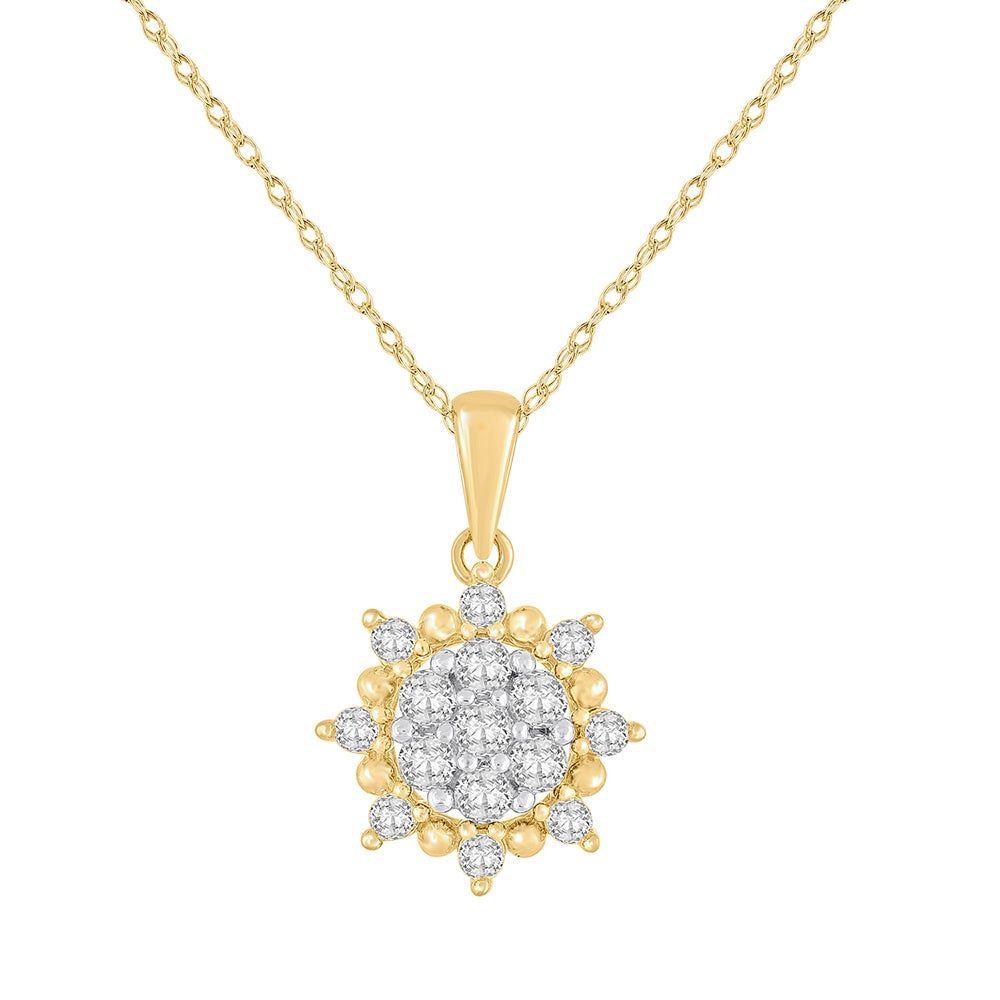 3/8 ct. tw. Diamond Pendant in 10K White & Yellow Gold