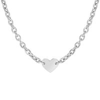 Heart Link Necklace in Sterling Silver