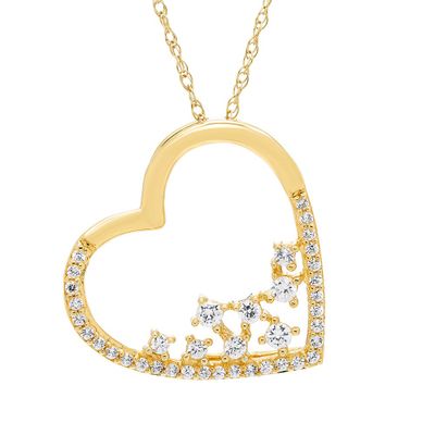 1/4 ct. tw. Diamond Heart Pendant in 10K Yellow Gold
