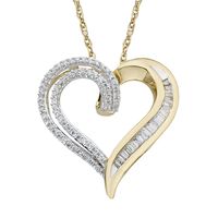 1/4 ct. tw. Diamond Heart Pendant in 10K Yellow Gold