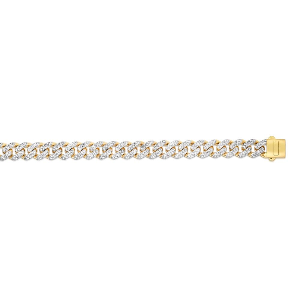 Men's 3 1/7 ct. tw. Diamond PavÃ© Curb Necklace in 10K Yellow Gold