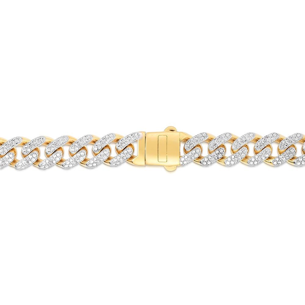 Men's 3 1/7 ct. tw. Diamond PavÃ© Curb Necklace in 10K Yellow Gold