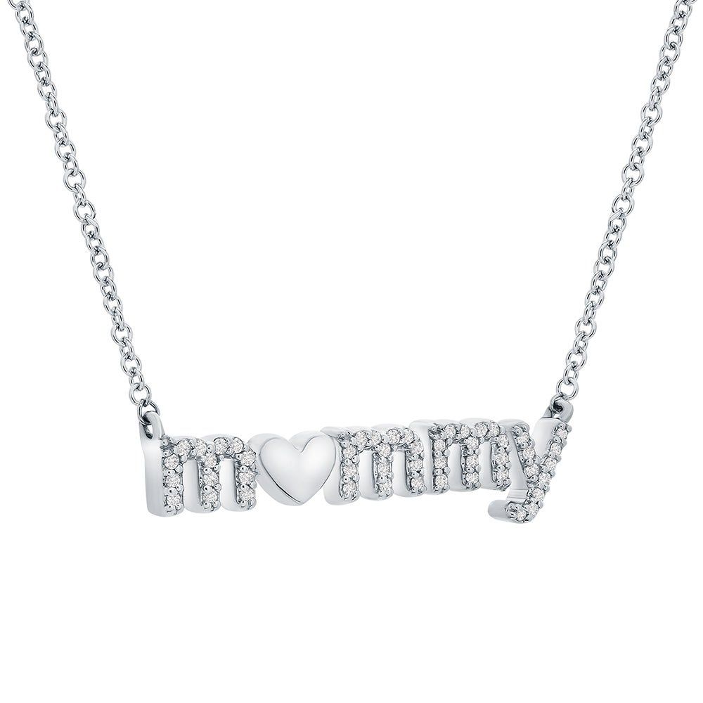 1/7 ct. tw. Diamond "Mommy" Necklace in Sterling Silver