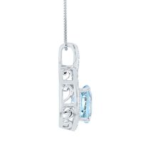 Aquamarine & 1/10 ct. tw. Diamond Pendant in 14K White Gold