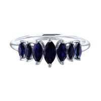 Blue Sapphire Ring 10K White Gold