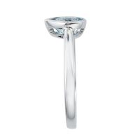 Aquamarine & Diamond Ring 10K White Gold