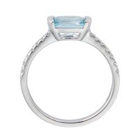 Aquamarine & 1/7 ct. tw. Diamond Ring 10K White Gold