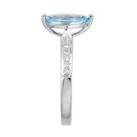 Aquamarine & 1/7 ct. tw. Diamond Ring 10K White Gold